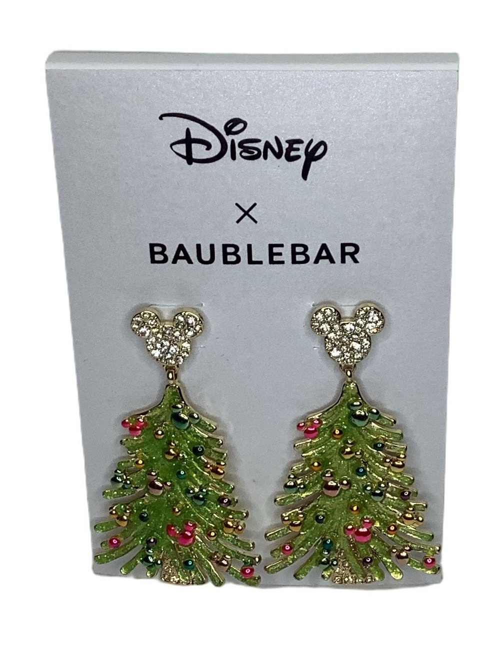 BaubleBar x Disney Mickey Christmas Tree Statement Earrings New